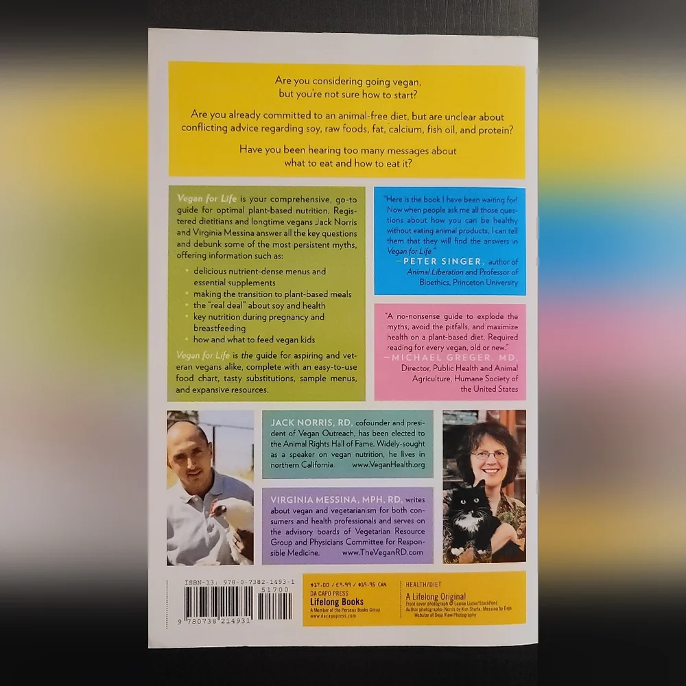 Vegan for Life Jack Norris paperback book cookbook